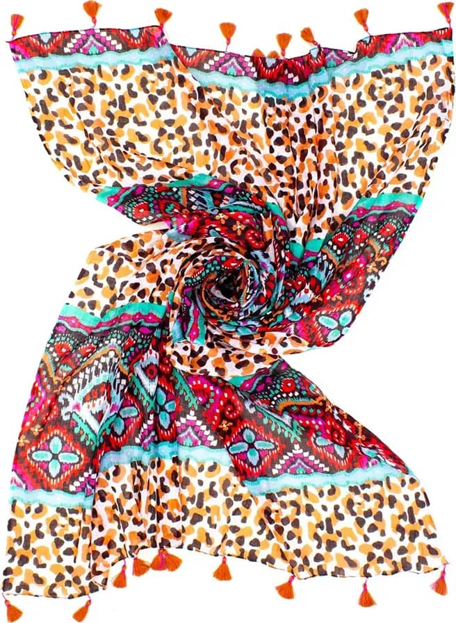 AYFEE | Foulard pareo stampa etnica animalier - 1