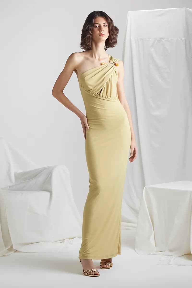 CELYE | Abito monospalla con accessorio - 1