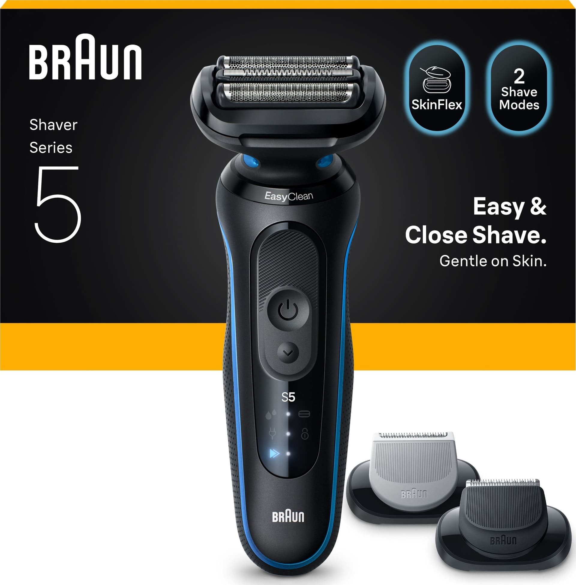 Braun Rasoio Elettrico Serie 5 Wet&Dry 3 Lame 52-B1650S Blu - 3
