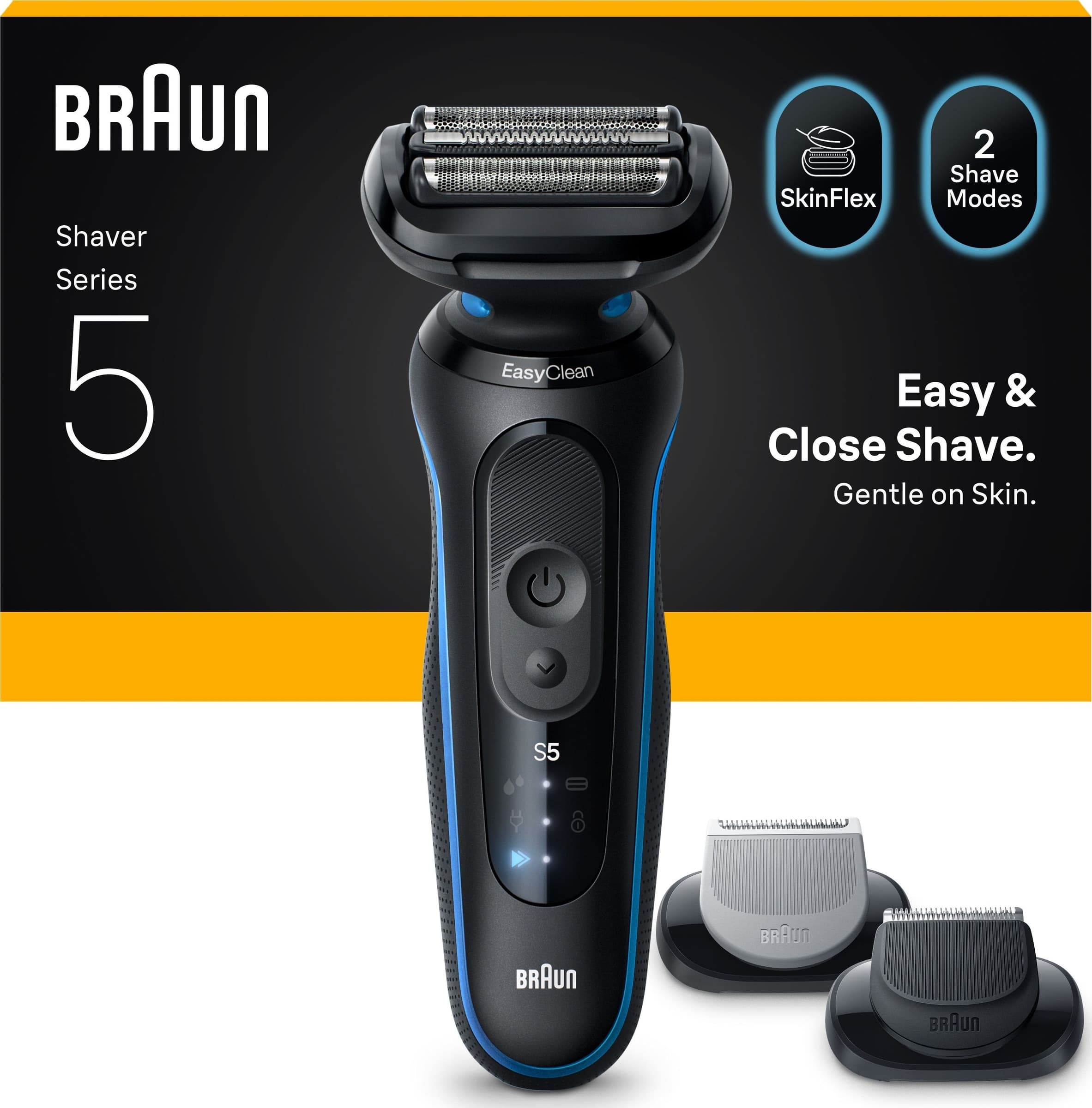 Braun Rasoio Elettrico Serie 5 Wet&Dry 3 Lame 52-B1650S Blu - 3