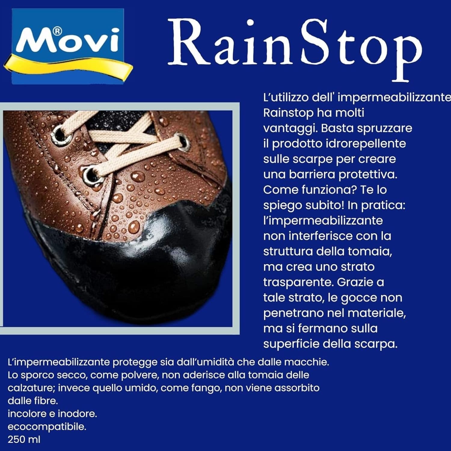 Movi Spray Impermeabilizzante RainStop – 250 ml per Pelle e Camoscio - 6