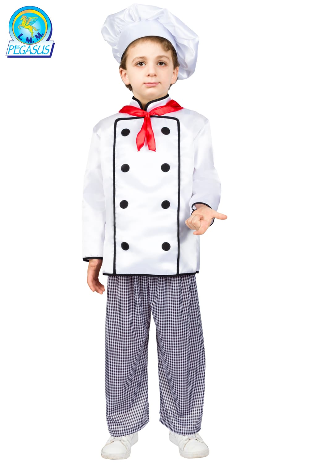 COSTUME CARNEVALE CUOCO BAMBINO DA 3 A 6 ANNI - PEGASUS 0665 - 3