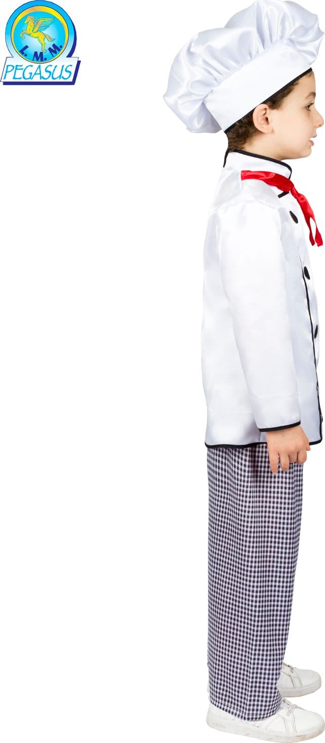 COSTUME CARNEVALE CUOCO BAMBINO DA 3 A 6 ANNI - PEGASUS 0665 - 2