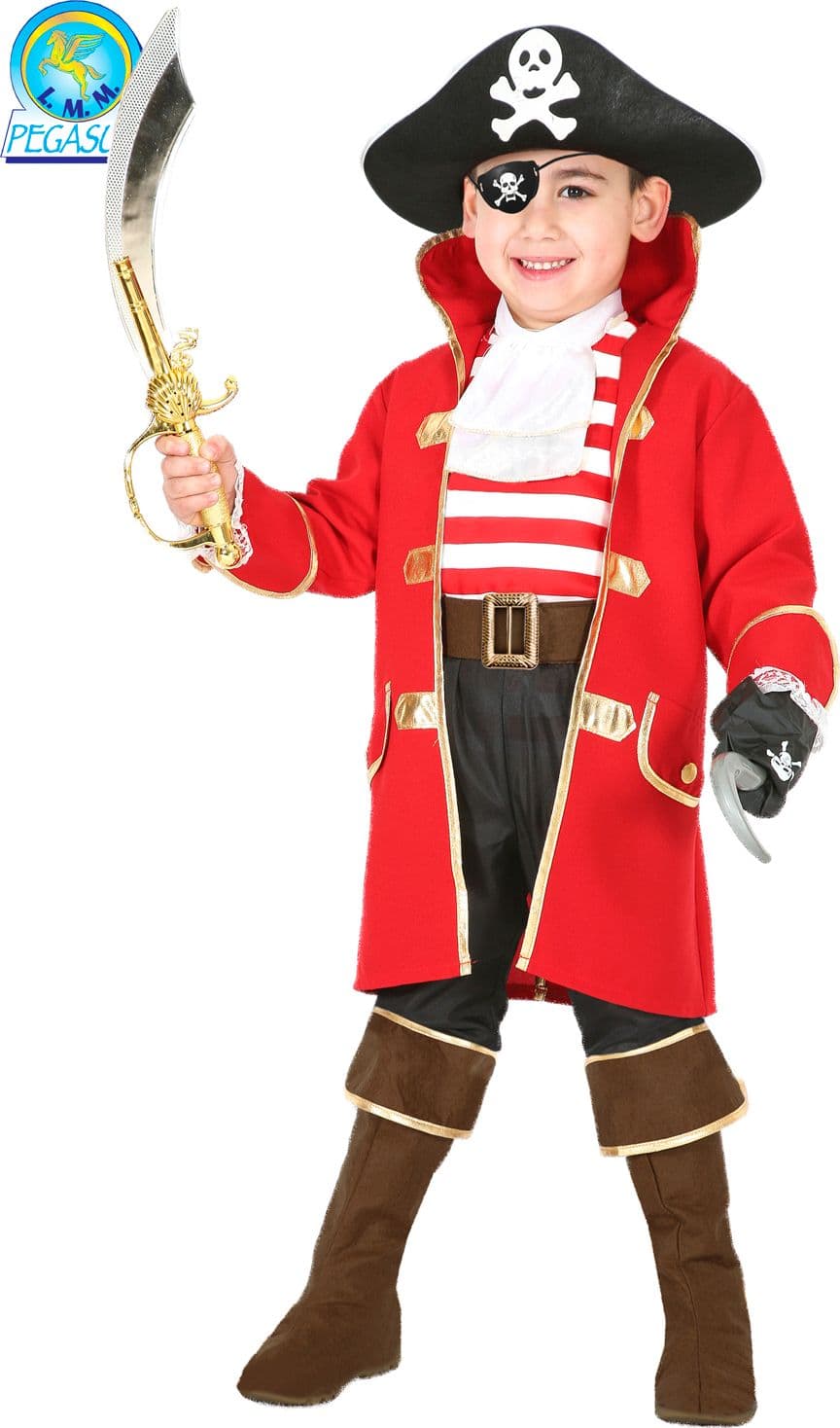 COSTUME CARNEVALE CAPITANO UNCINO DA 3 A 6 ANNI - PEGASUS 0361 - 2