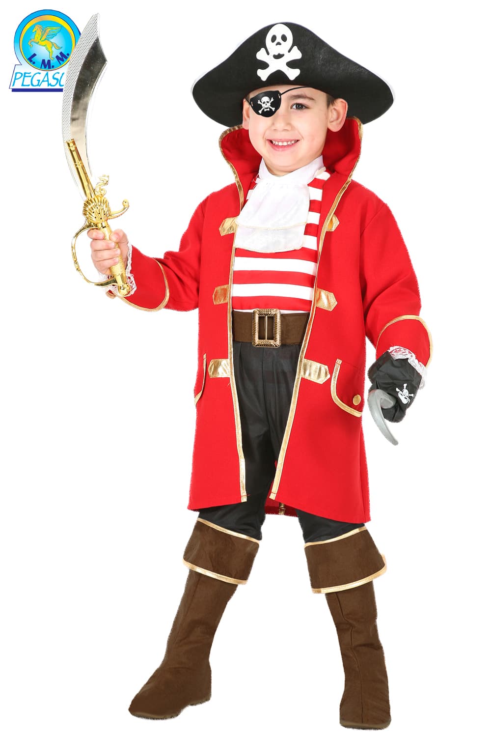 COSTUME CARNEVALE CAPITANO UNCINO DA 3 A 6 ANNI - PEGASUS 0361 - 2