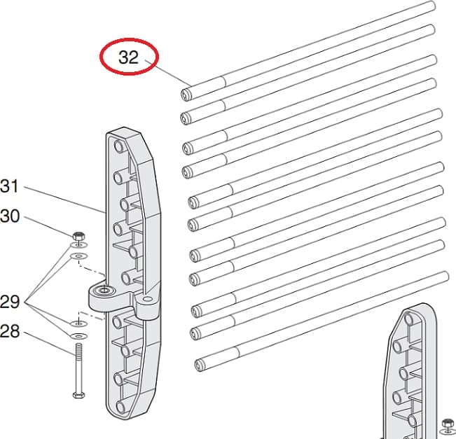 Bacchetta lunga in tecnopolimero Ø 10,5 mm ricambio sostitutivo per abbacchiatore Zanon Super Mambo - 2