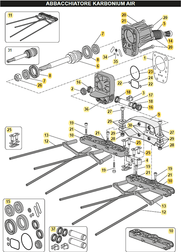 Braccio di supporto per abbacchiatore pneumatico Zanon Karbonium Air - 2