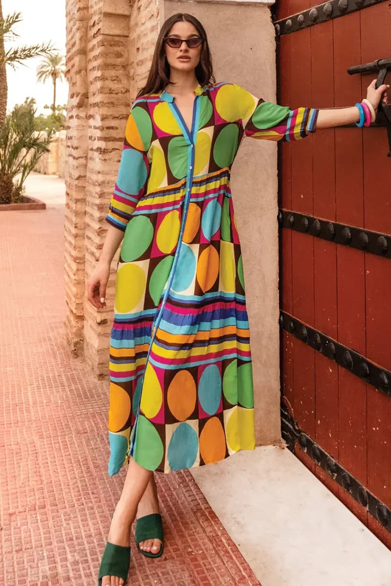 PANAJI | Abito chemisier multicolor - 2