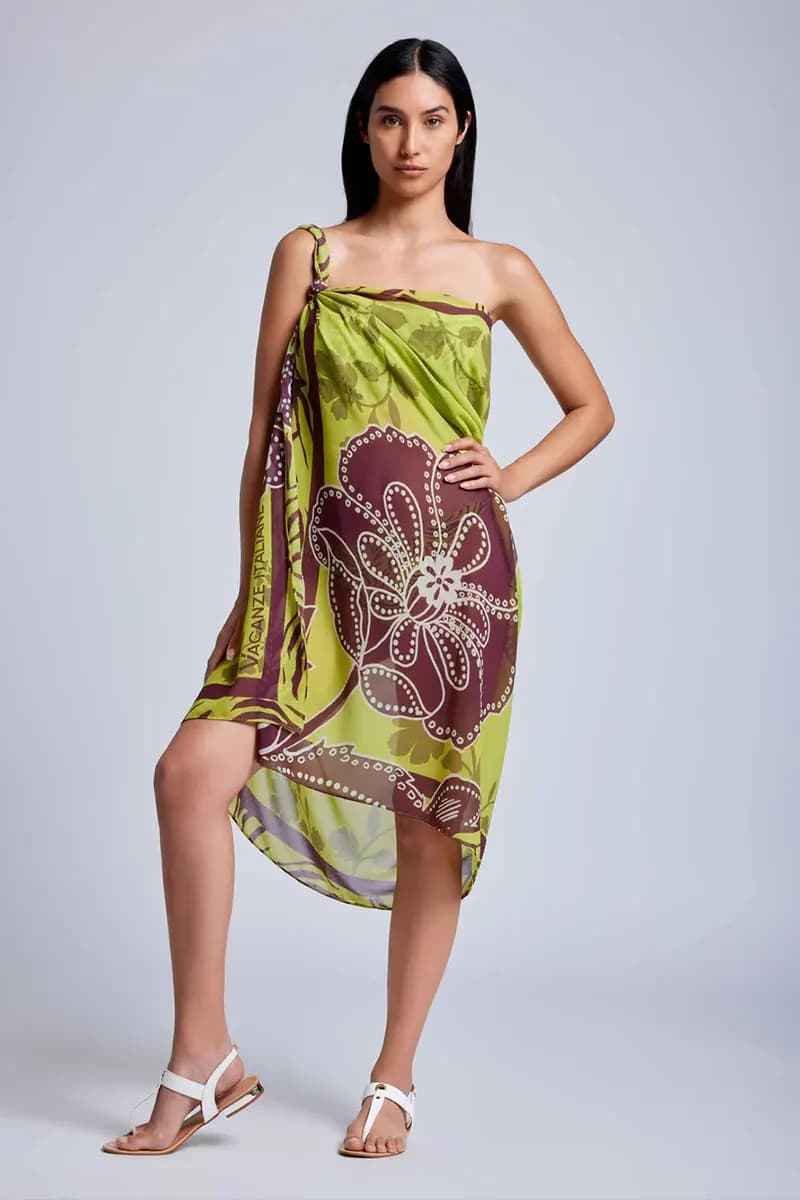 VACANZE ITALIANE | Foulard pareo Flora Lime - 2