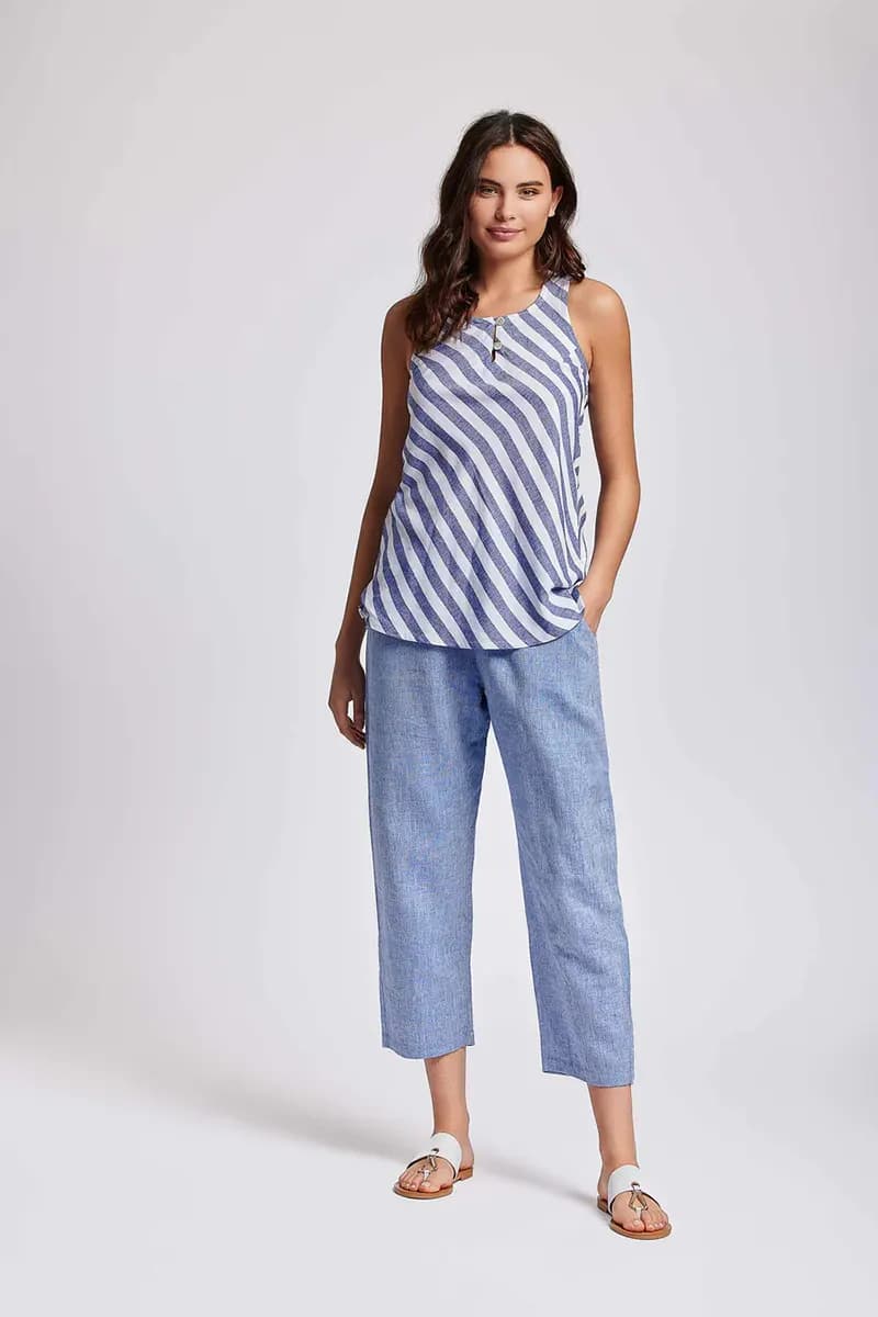 ICONIQUE Abbigliamento | Top smanicato in lino Clara - 7