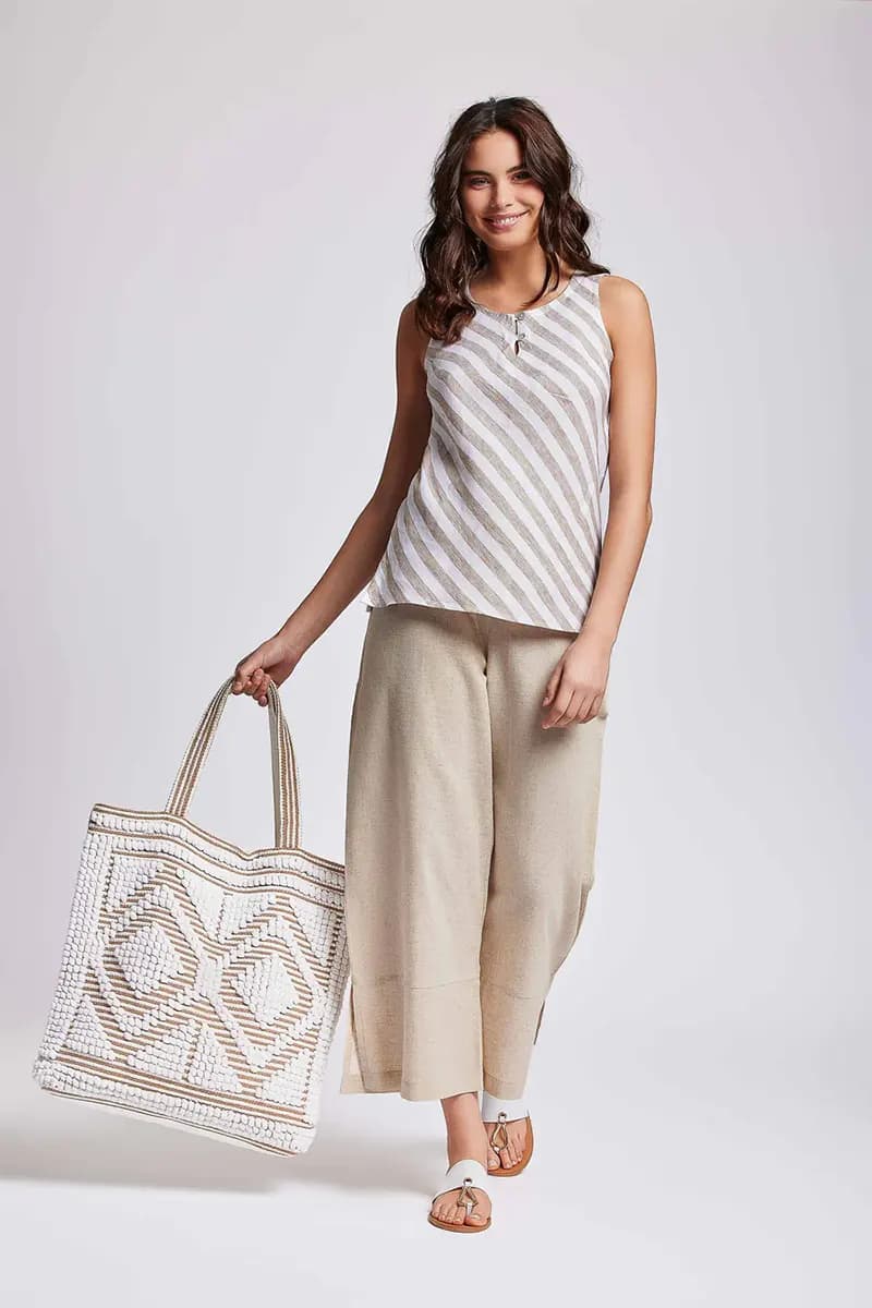 ICONIQUE Abbigliamento | Top smanicato in lino Clara - 2