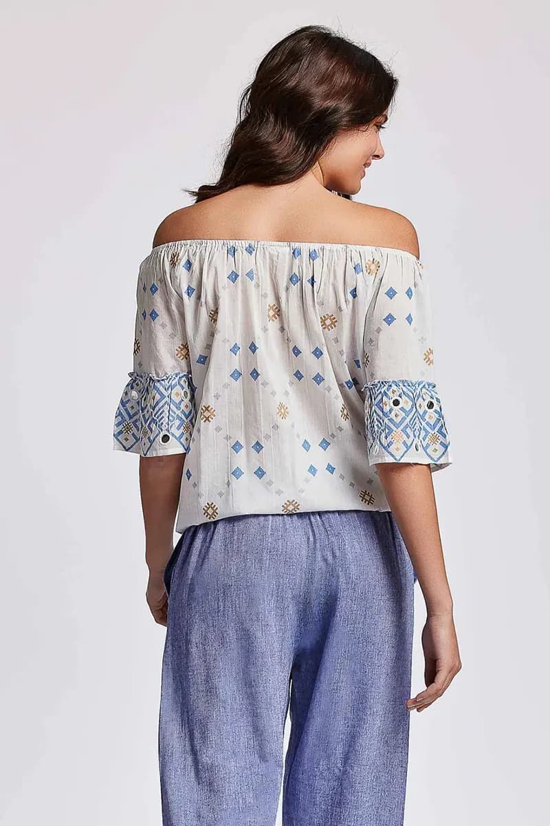 ICONIQUE Abbigliamento | Top ricami artigianali Nora - 3
