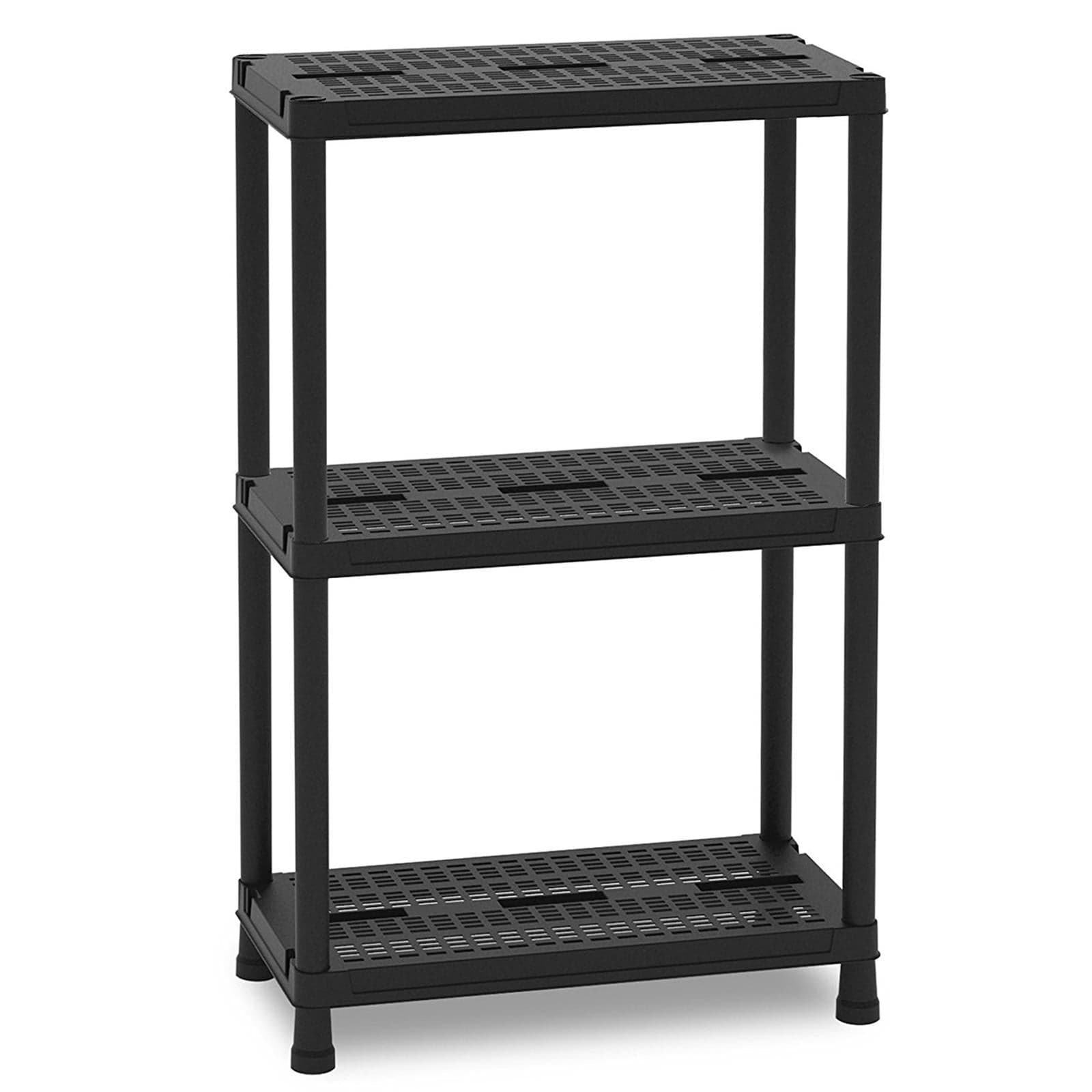Scaffale in resina nero da esterno montaggio rapido 60 x 40 con 3 ripiani "Made in Italy" - 5