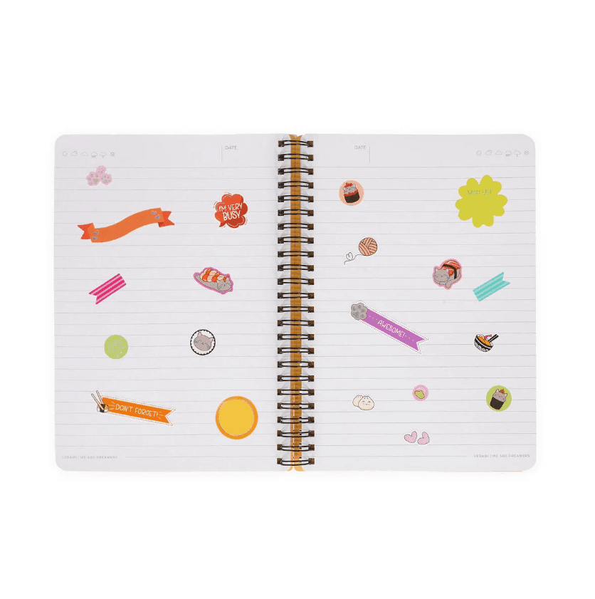 Legami - Quaderno a Righe A5 con Copertina Rigida Illustrata - Sushi Cat (VA5NOTS0052) - 2