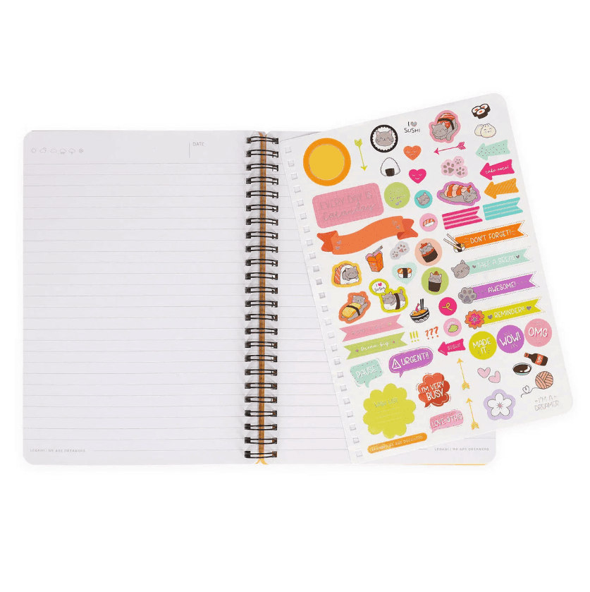 Legami - Quaderno a Righe A5 con Copertina Rigida Illustrata - Sushi Cat (VA5NOTS0052) - 3