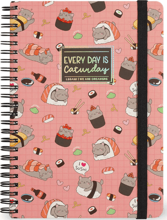 Legami - Quaderno a Righe A5 con Copertina Rigida Illustrata - Sushi Cat (VA5NOTS0052) - 4