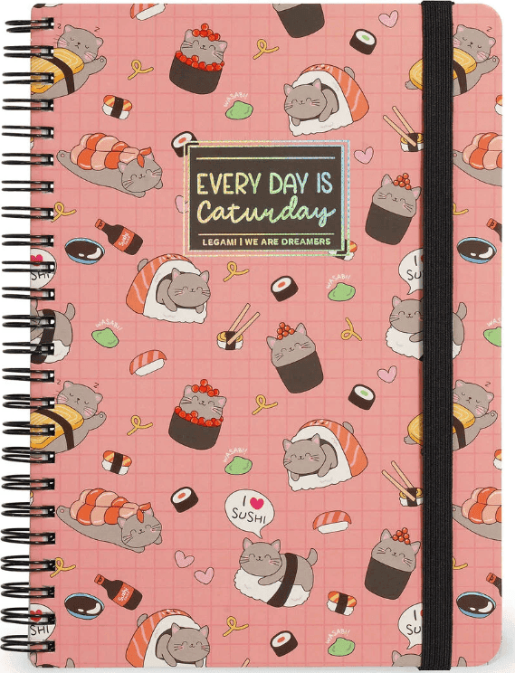 Legami - Quaderno a Righe A5 con Copertina Rigida Illustrata - Sushi Cat (VA5NOTS0052) - 4