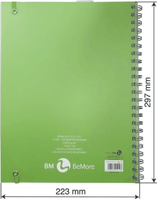 BM - Quaderno Spiralato  100 fg 5mm con righello e Sticky Notes - 3