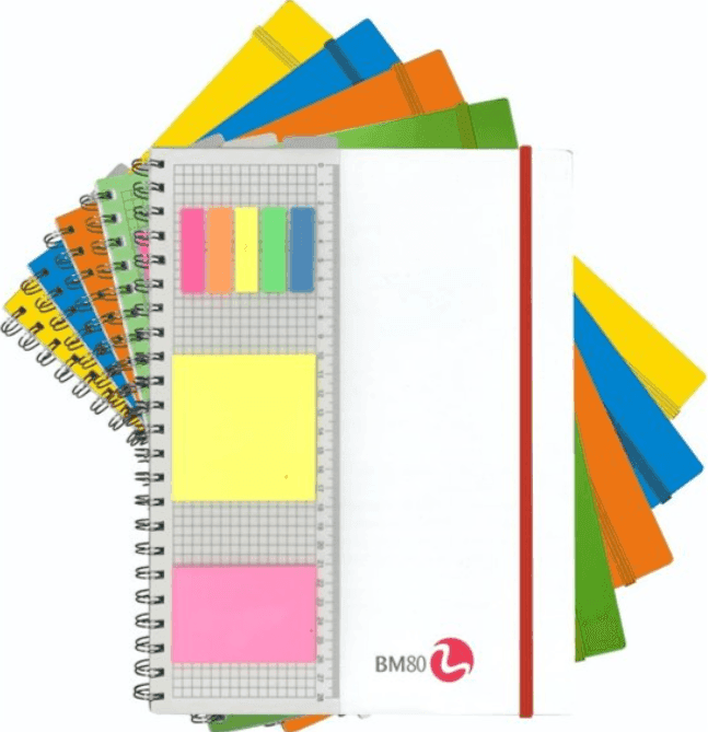 BM - Quaderno Spiralato  100 fg 5mm con righello e Sticky Notes - 4