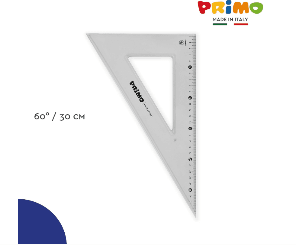 Primo - Set 2 squadre da disegno 45 e 60 gradi 30 cm - 2