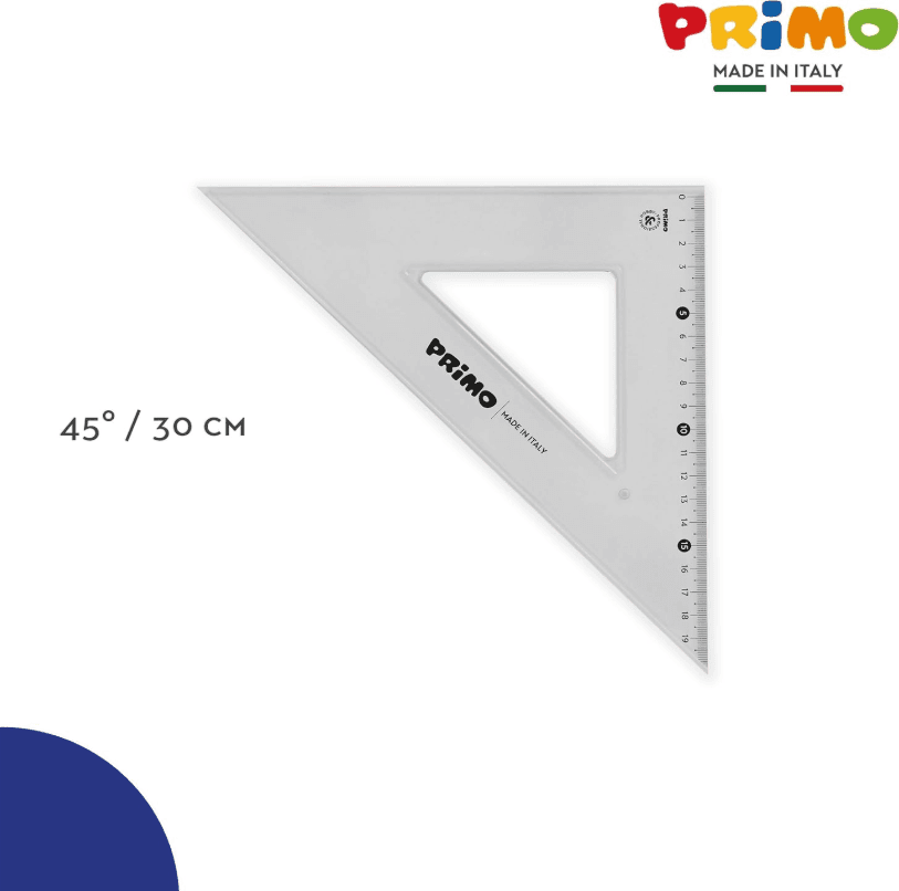 Primo - Set 2 squadre da disegno 45 e 60 gradi 30 cm - 3