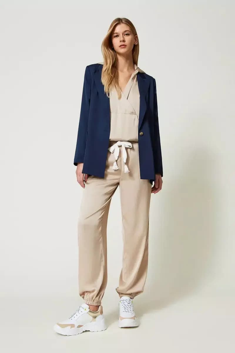 TWINSET | Pantaloni joggers in raso