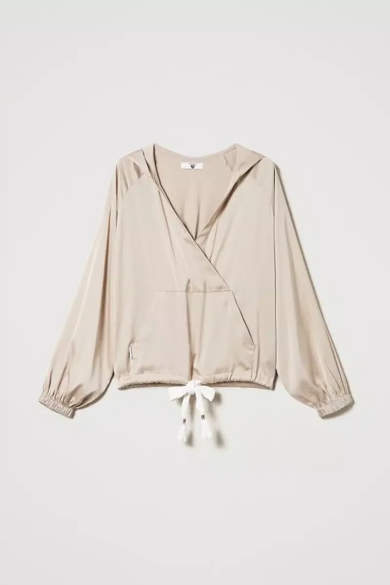TWINSET | Blusa in raso con cappuccio - 6