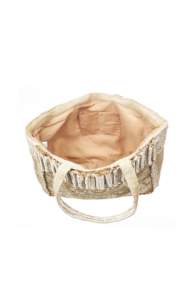 VERDE FASHION | Borsa mare tessuto paglia - 5
