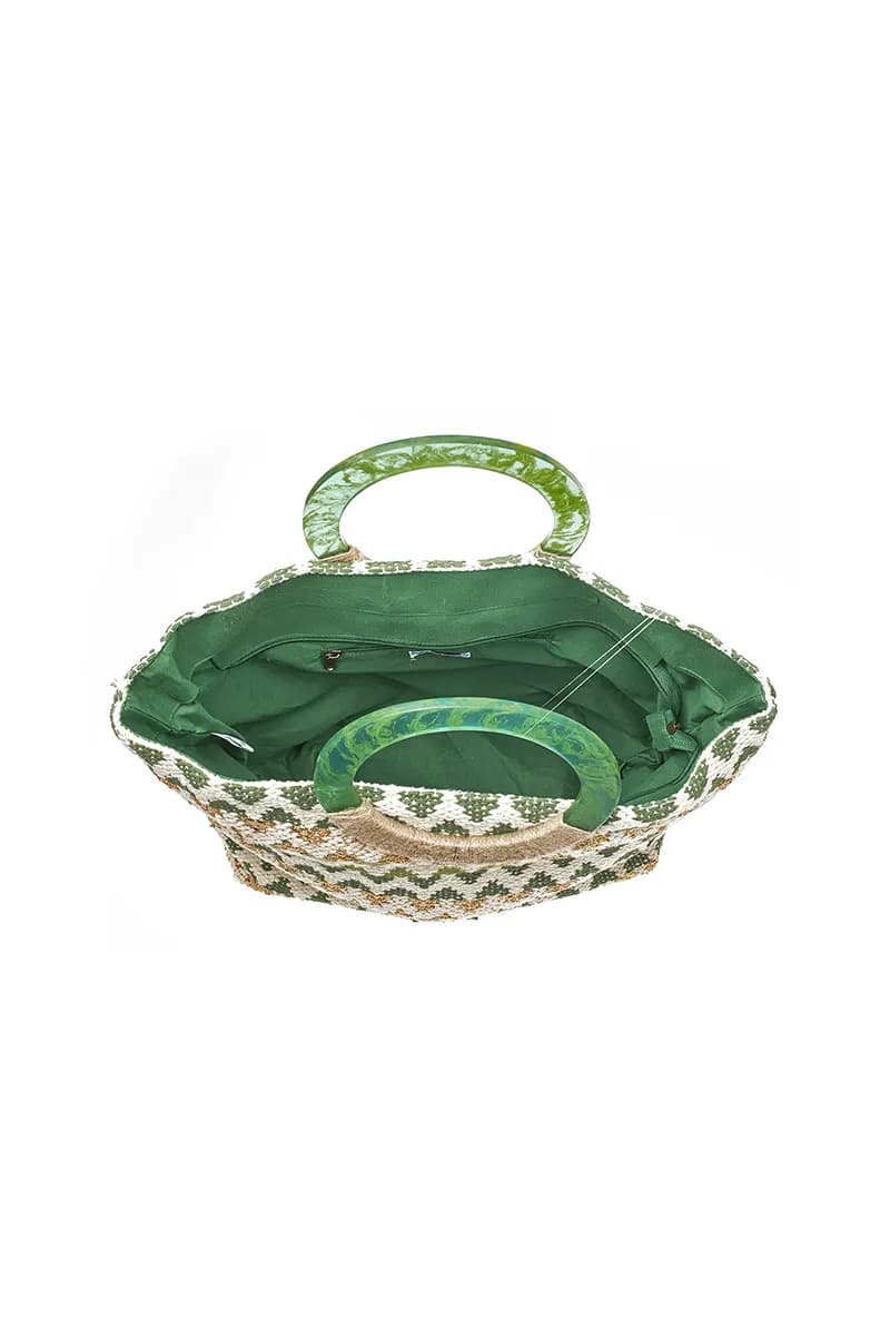 VERDE FASHION | Borsa mare tessuto - 6
