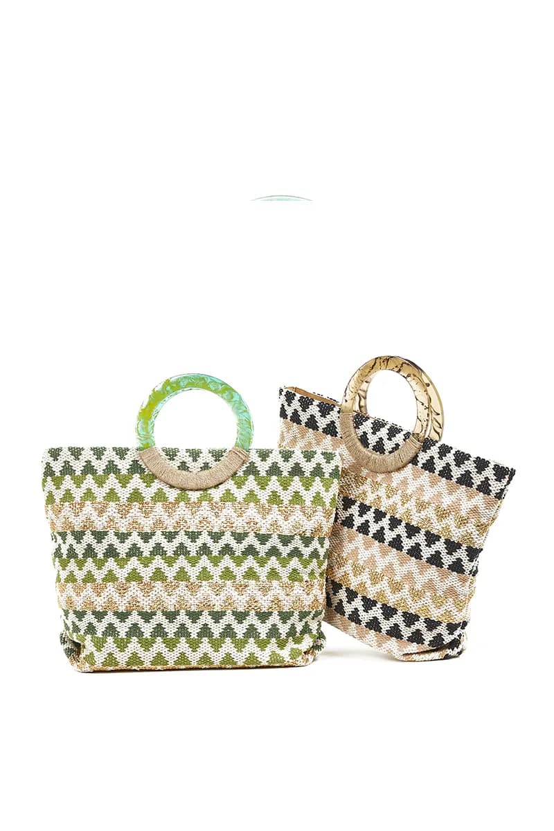VERDE FASHION | Borsa mare tessuto - 7