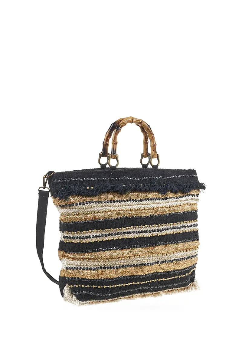 VERDE FASHION | Borsa mare tessuto - 14
