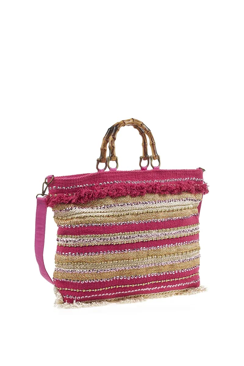 VERDE FASHION | Borsa mare tessuto - 15