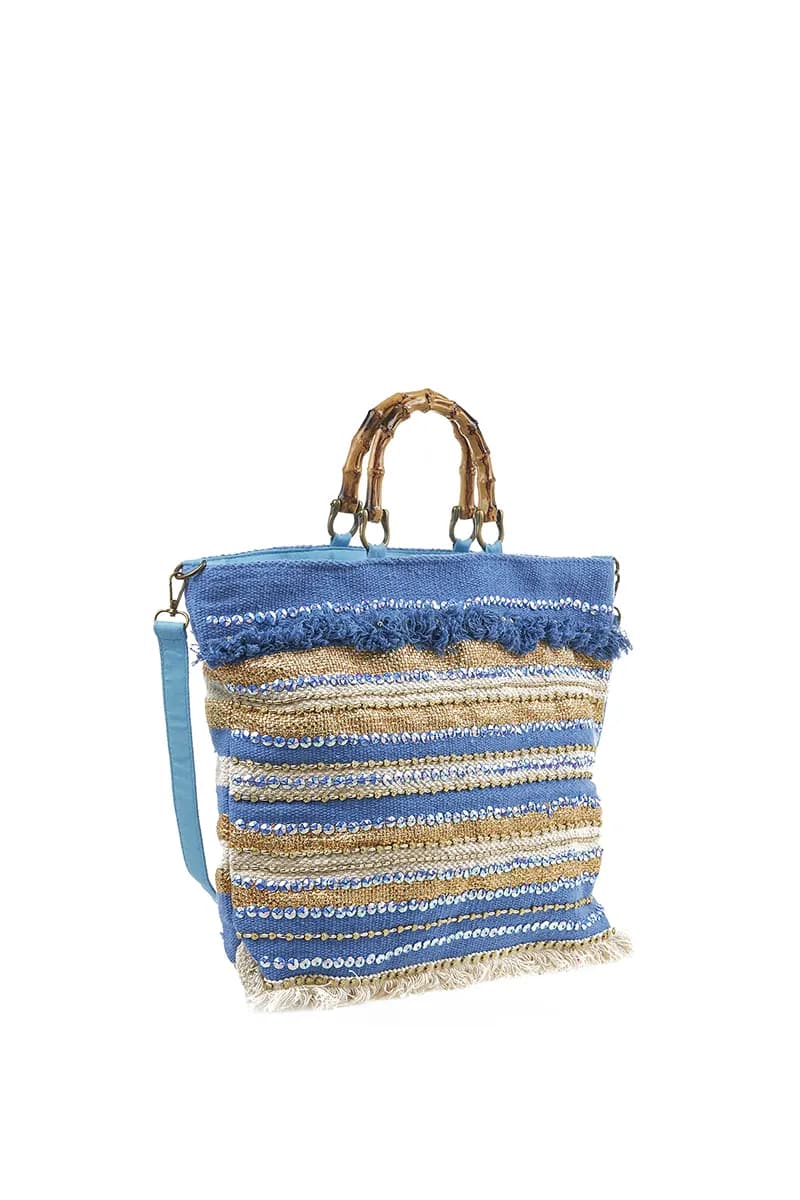 VERDE FASHION | Borsa mare tessuto - 5