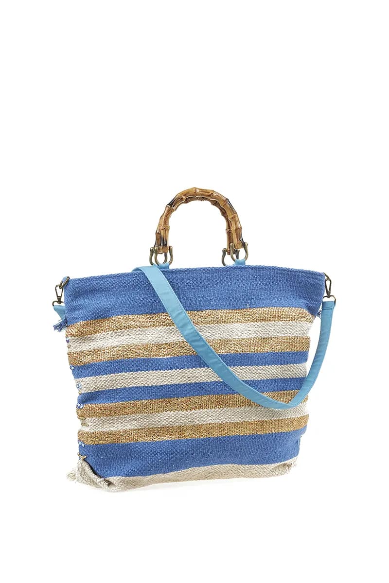VERDE FASHION | Borsa mare tessuto - 6