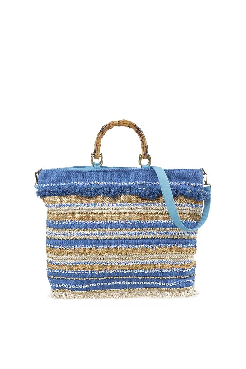 VERDE FASHION | Borsa mare tessuto - 7