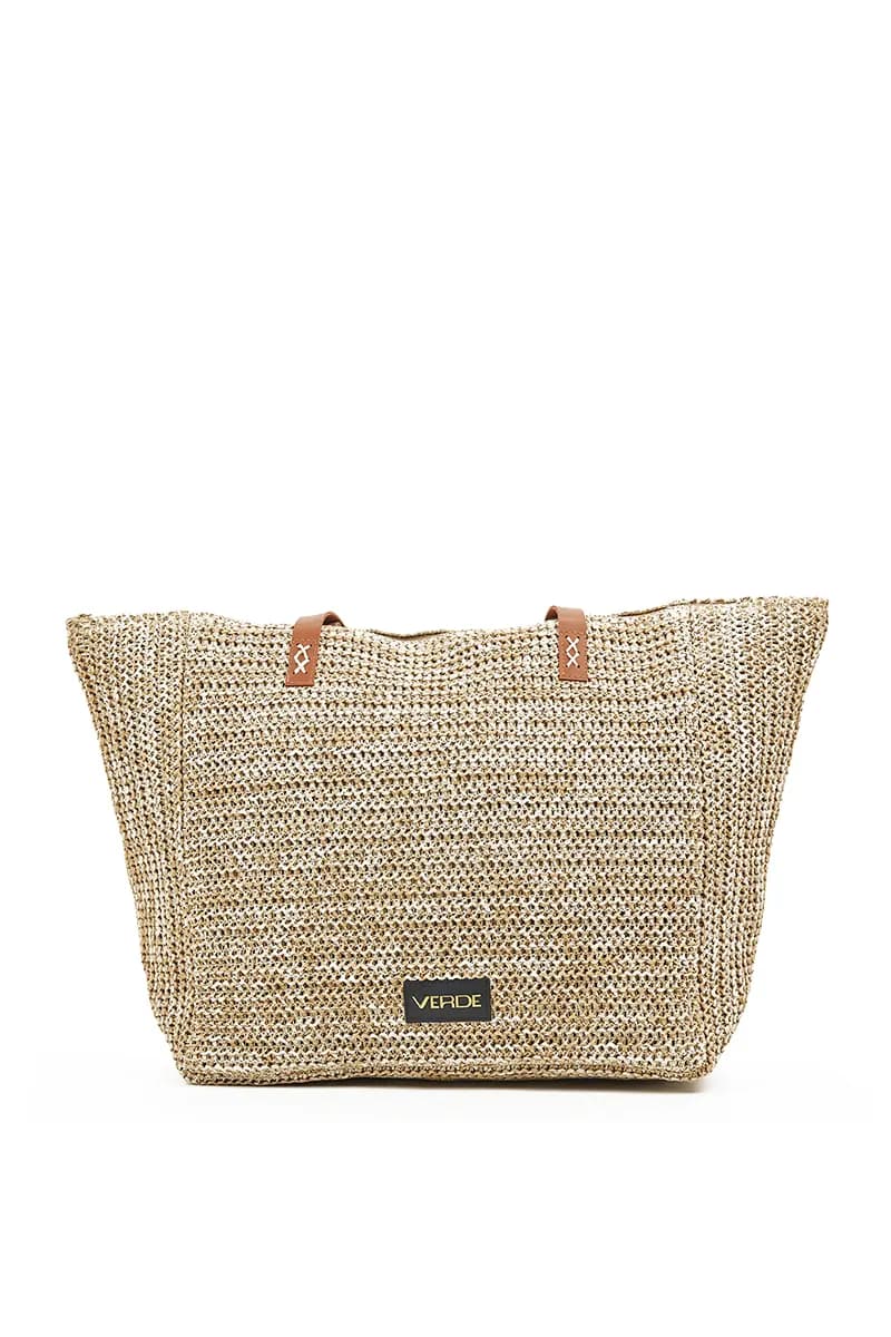 VERDE FASHION | Borsa mare tessuto paglia - 4
