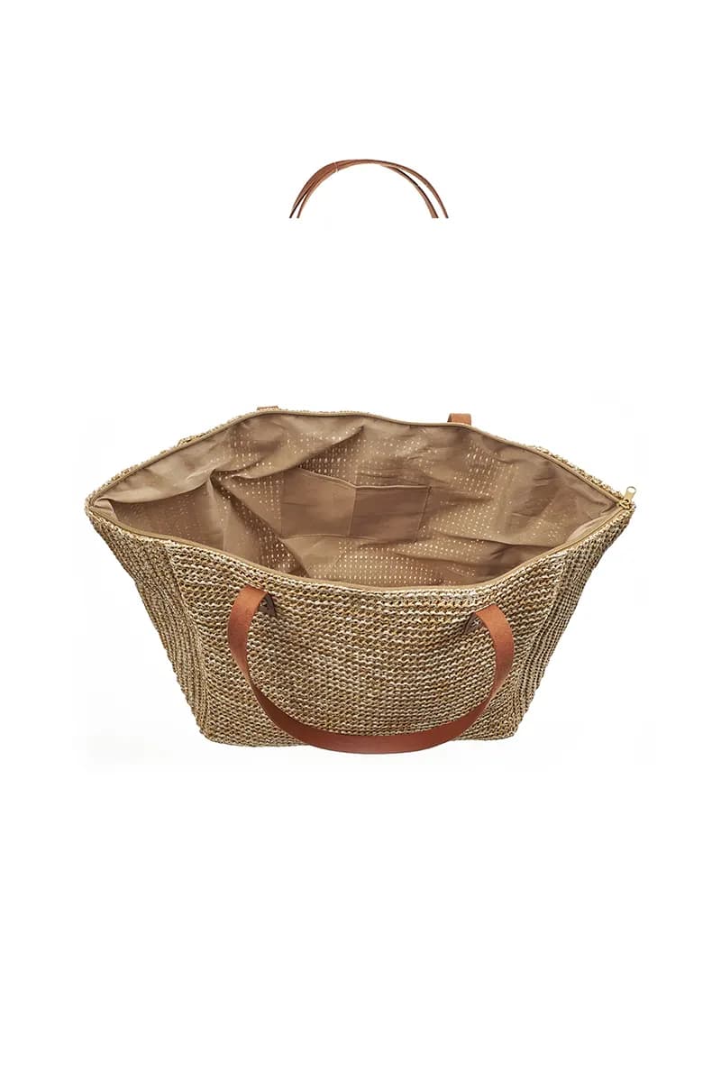 VERDE FASHION | Borsa mare tessuto paglia - 5