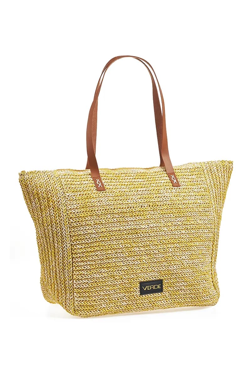 VERDE FASHION | Borsa mare tessuto paglia - 10