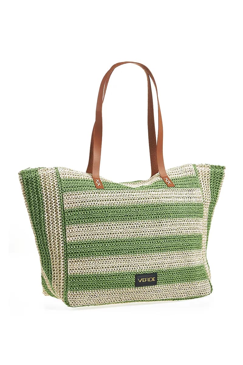 VERDE FASHION | Borsa mare tessuto paglia - 12