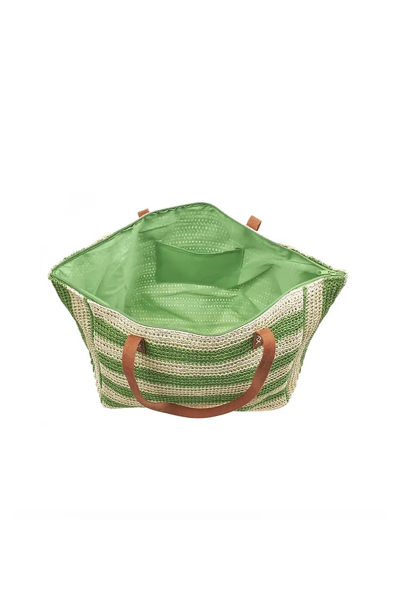 VERDE FASHION | Borsa mare tessuto paglia - 5