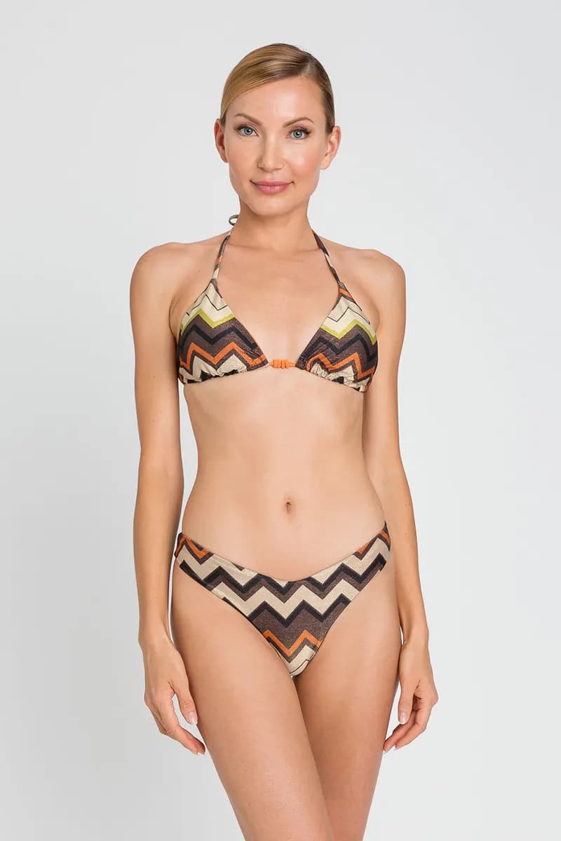 TWINSET | Bikini slip lurex a stampa chevron - 5