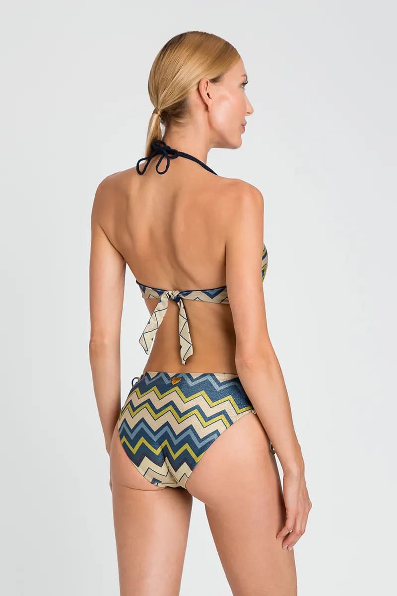 TWINSET | Bikini slip coulisse lurex a stampa chevron - 2