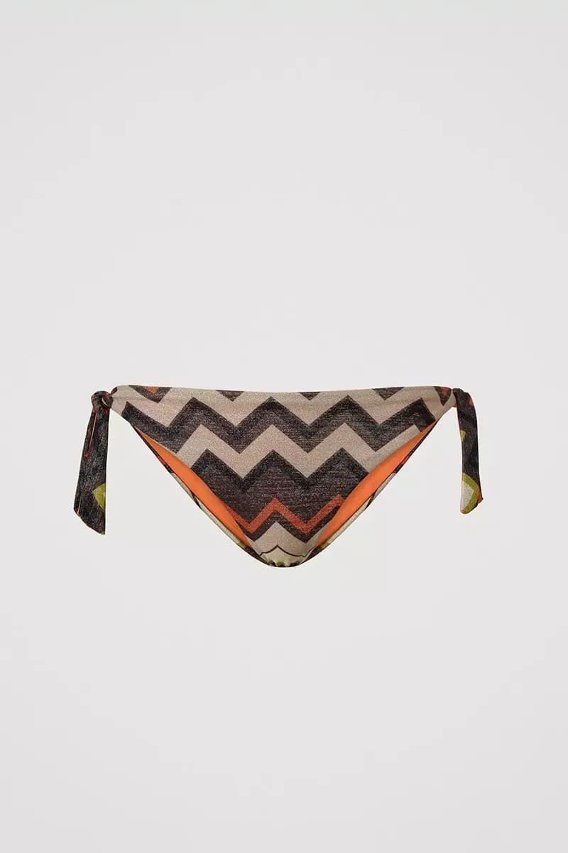 TWINSET | Bikini slip con fiocchi lurex a stampa chevron - 4