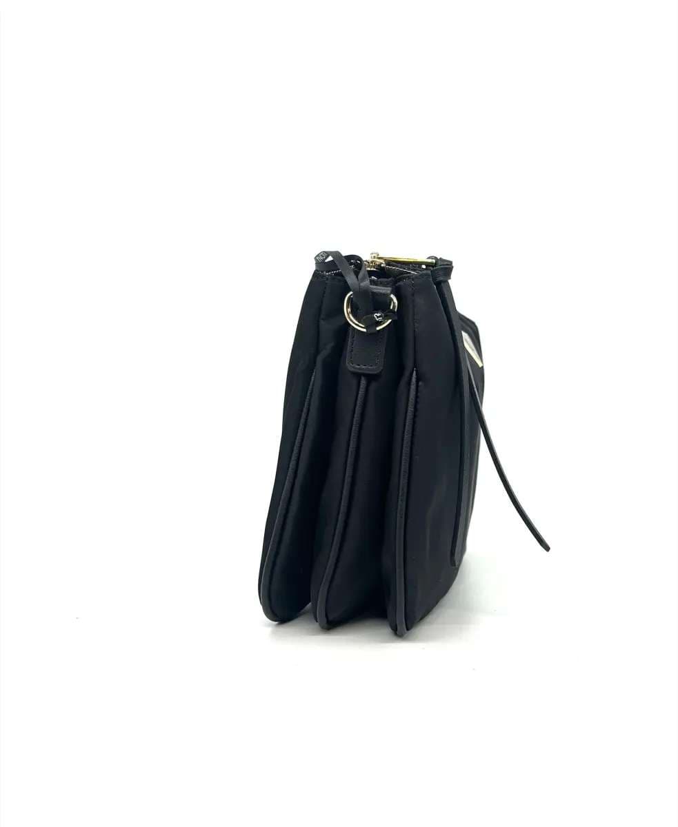 Ynot Borsa donna CLOUD nera a tracolla con zip e dettagli oro - 2