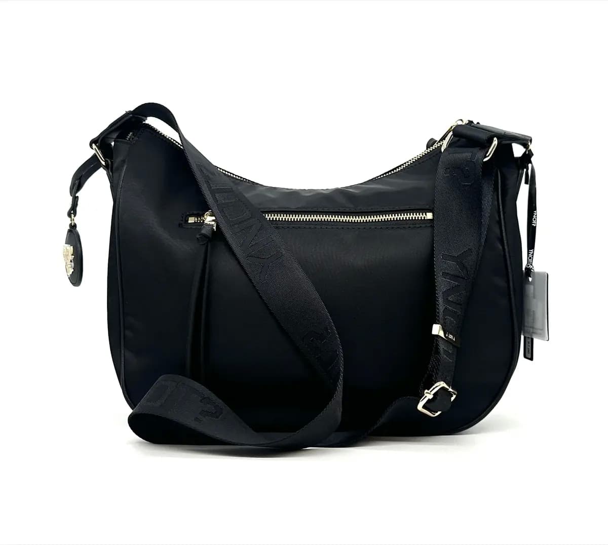 Ynot Borsa donna CLOUD nera a tracolla con tasca frontale zip - 4
