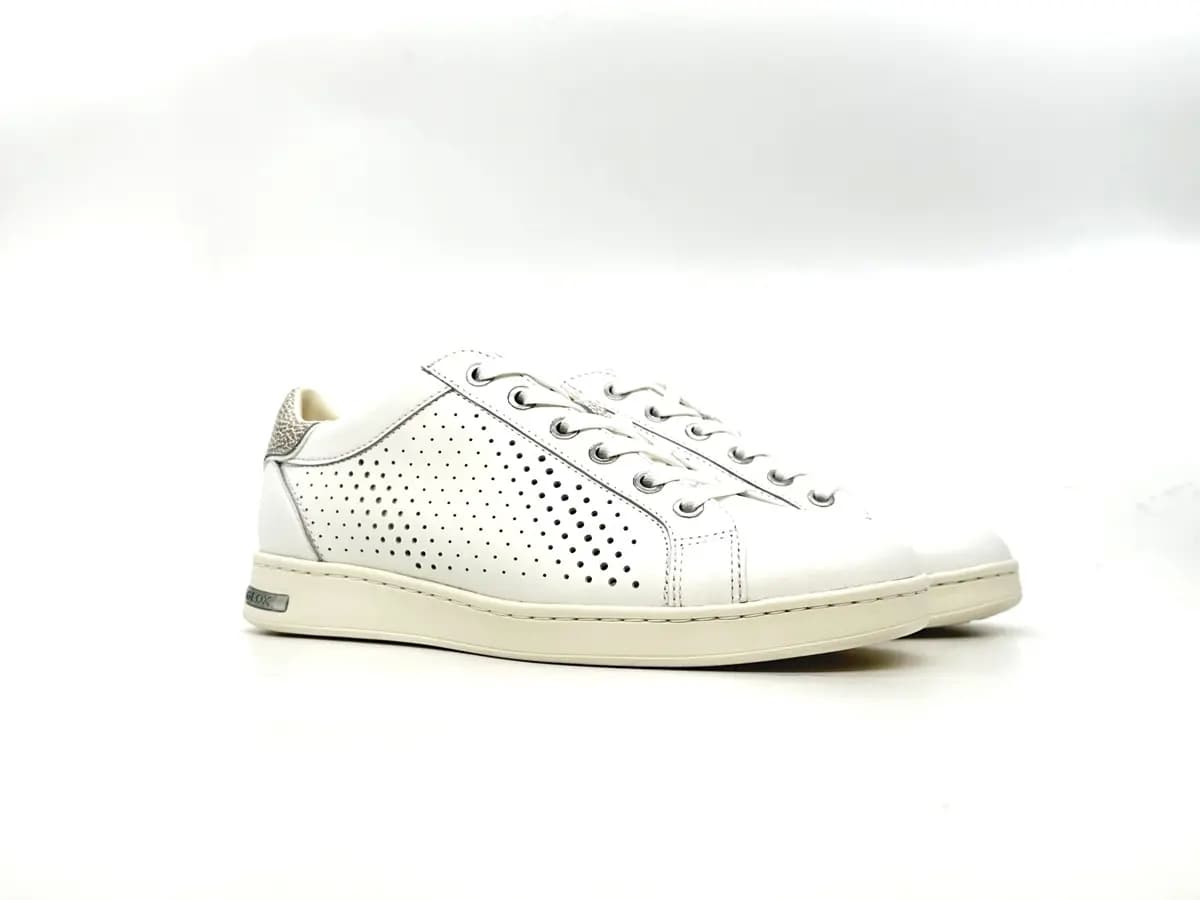 Geox Jaysen sneaker donna bianche traforate pelle suola traspirante - 6