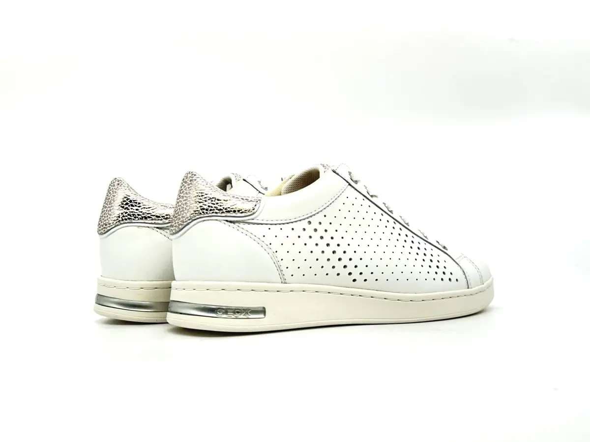 Geox Jaysen sneaker donna bianche traforate pelle suola traspirante - 2