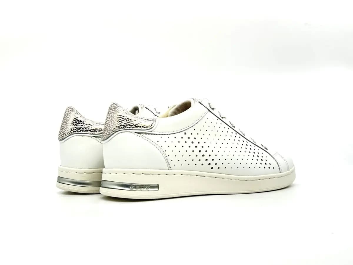 Geox Jaysen sneaker donna bianche traforate pelle suola traspirante - 2