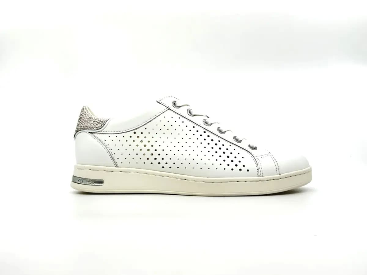 Geox Jaysen sneaker donna bianche traforate pelle suola traspirante - 3