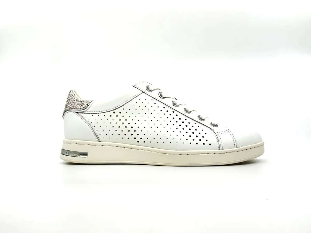 Geox Jaysen sneaker donna bianche traforate pelle suola traspirante - 3